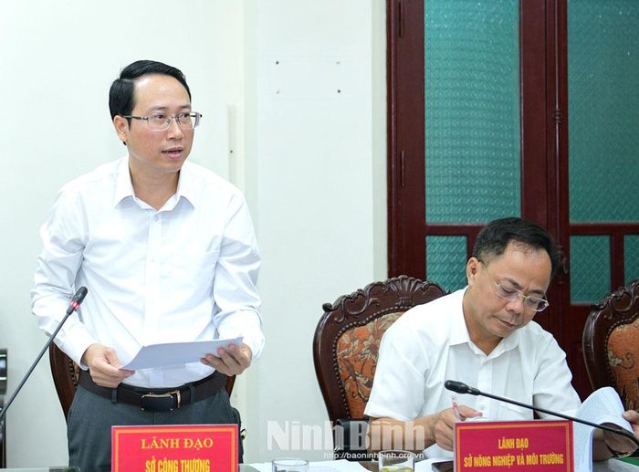 Lãnh đạo Sở Công Thương phát biểu tại buổi khảo sát.