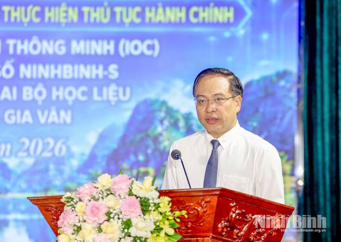 Đồng chí Đặng Thanh Sơn, Ủy viên Ban Thường vụ Tỉnh ủy, Phó Chủ tịch UBND tỉnh phát biểu tại Chương trình.