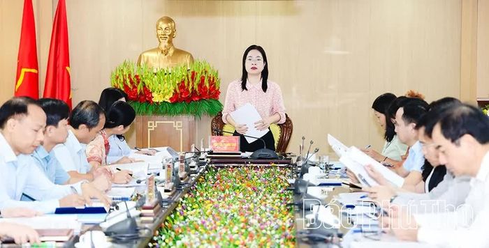 Đồng chí Nguyễn Thanh Tâm - Trưởng Ban Văn hóa - Xã hội, HĐND tỉnh chủ trì hội nghị.