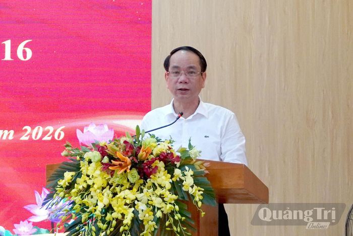 Đồng chí Phan Mạnh Hùng, Bí thư Đảng ủy phường Đồng Hới phát biểu kết luận tại hội nghị - Ảnh: H.Tr