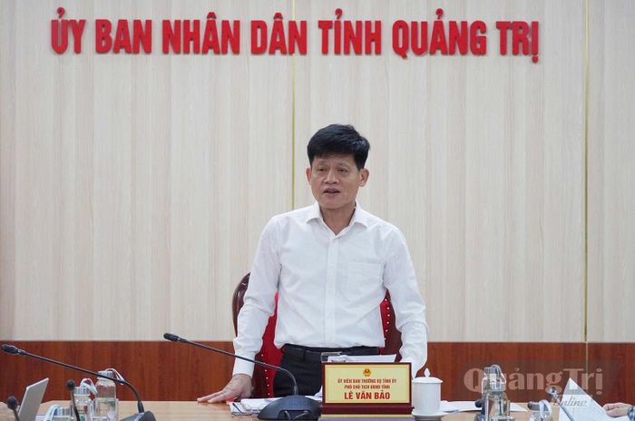 Đồng chí Lê Văn Bảo, Phó Chủ tịch UBND tỉnh phát biểu kết luận tại buổi làm việc - Ảnh: H.L