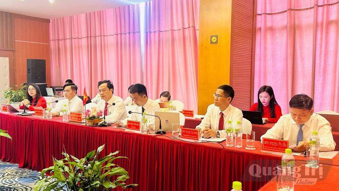 Các đại biểu Sở Tư pháp Quảng Trị tại buổi làm việc - Ảnh: B.N