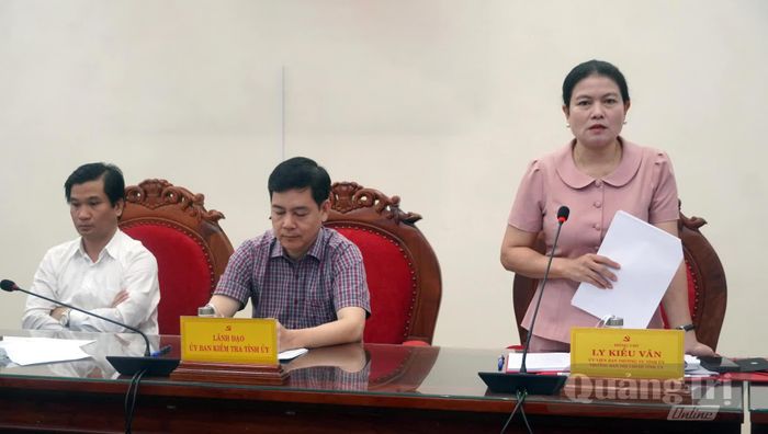 Đồng chí Lý Kiều Vân, Ủy viên Ban Thường vụ, Trưởng ban Nội chính Tỉnh ủy thảo luận tại hội nghị - Ảnh: N.M