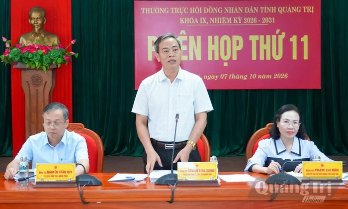 Đồng chí Nguyễn Đăng Quang, Phó Bí thư Tỉnh ủy, Chủ tịch HĐND tỉnh phát biểu kết luận tại phiên họp - Ảnh: N.H