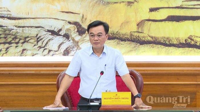 Đồng chí Nguyễn Chiến Thắng, Phó Bí thư Tỉnh ủy, Chủ tịch Ủy ban MTTQ Việt Nam tỉnh phát biểu kết luận tại buổi làm việc - Ảnh: N.L