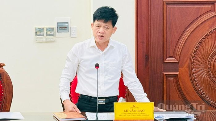 Đồng chí Lê Văn Bảo, Phó Chủ tịch UBND tỉnh phát biểu tại buổi làm việc - Ảnh: N.L
