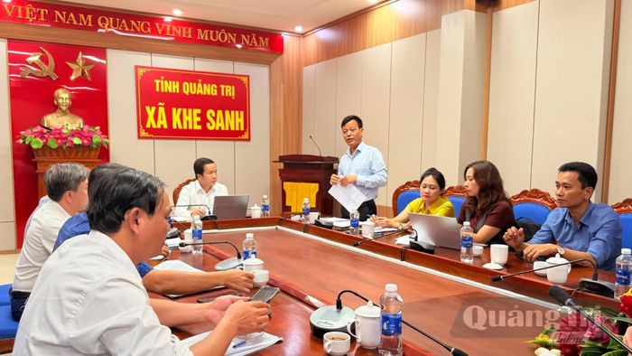 Đại diện lãnh đạo Báo và phát thanh, truyền hình Quảng Trị phát biểu tại buổi làm việc - Ảnh: Hoàng Hùng