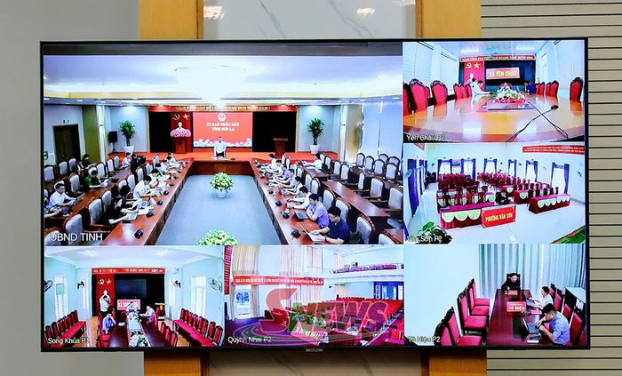 Cuộc họp được tổ chức trực tuyến tới 75 xã, phường trong tỉnh
