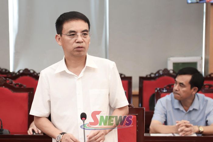 Đồng chí Phó Chủ tịch UBND tỉnh phát biểu tại hội nghị.