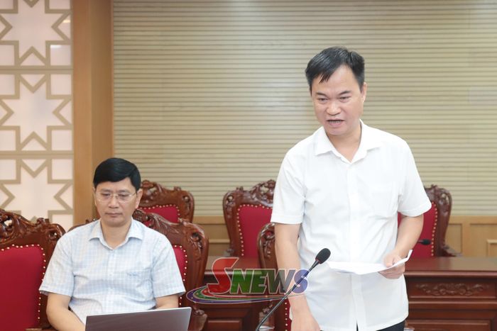 Lãnh đạo Sở Tài chính phát biểu tại cuộc làm việc.