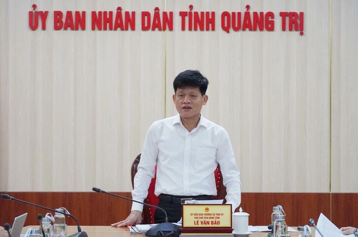 Phó Chủ tịch UBND tỉnh Quảng Trị Lê Văn Bảo phát biểu chỉ đạo. Ảnh: Đặng Hà