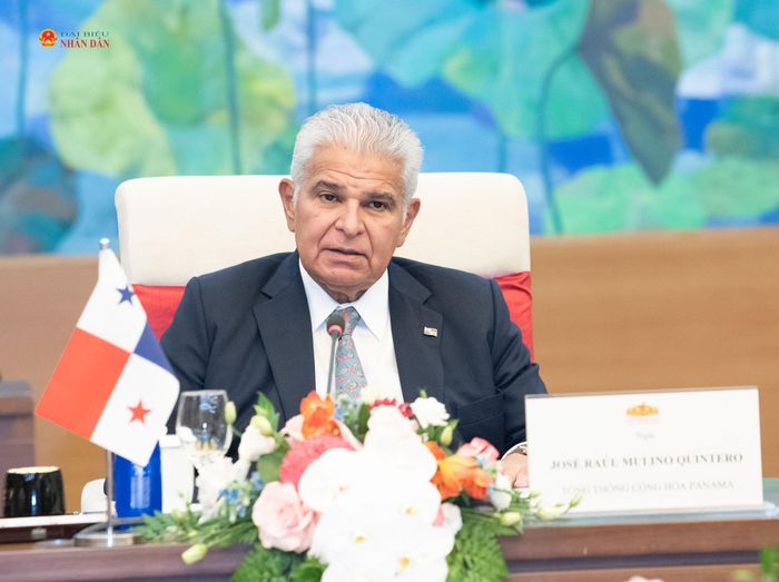 Tổng thống Cộng hòa Panama José Raúl Mulino phát biểu tại cuộc hội kiến
