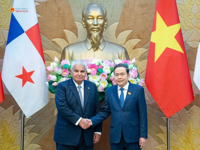 Chủ tịch Quốc hội Trần Thanh Mẫn và Tổng thống Cộng hòa Panama José Raúl Mulino tại hội kiến