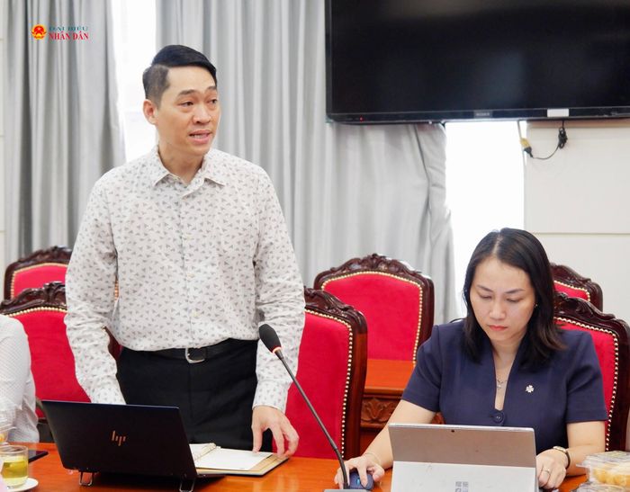 Đại diện Trường Đại học Luật TP. Hồ Chí Minh Đặng Tất Dũng phát biểu. Ảnh: Hoa Lê