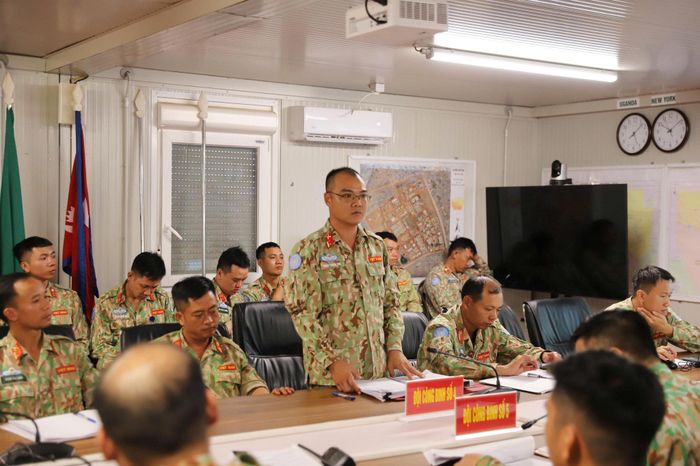 Hội nghị thể hiện tính kế thừa, sự đoàn kết, kỷ luật và chuyên nghiệp của lực lượng Công binh Việt Nam trong đội hình gìn giữ hòa bình Liên Hợp Quốc. Ảnh: CGGHBVN