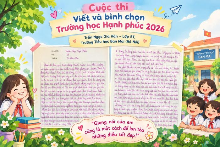 Bài thi "Một ngày làm Phát thanh viên" được đăng tải trên Diễn đàn trẻ em Việt Nam.