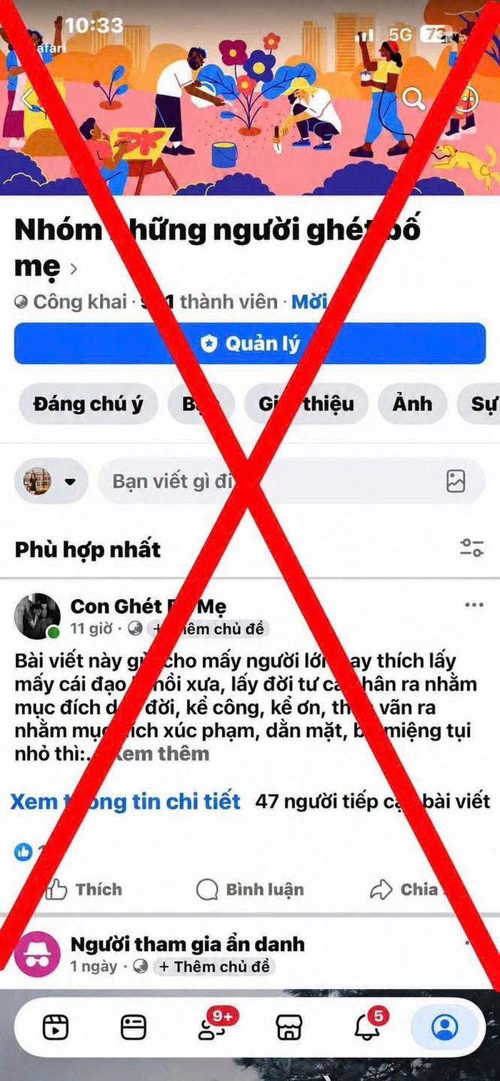 Group trên Facebook “Nhóm những người ghét bố mẹ”