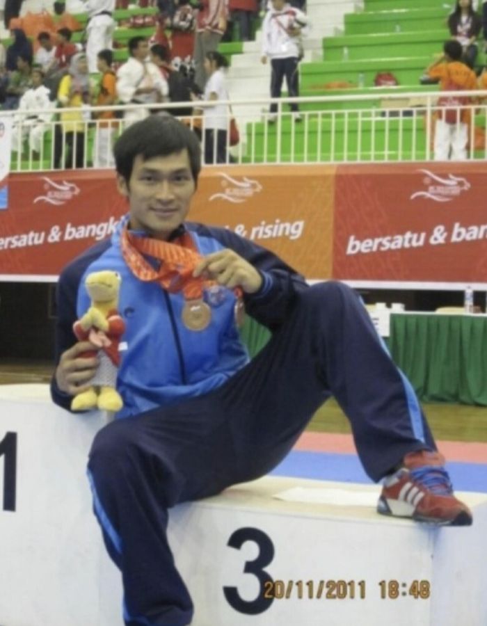 Trước khi bén duyên với điện ảnh, Long Điền từng là nhà vô địch SEA Games và nhiều năm thi đấu Taekwondo đỉnh cao.