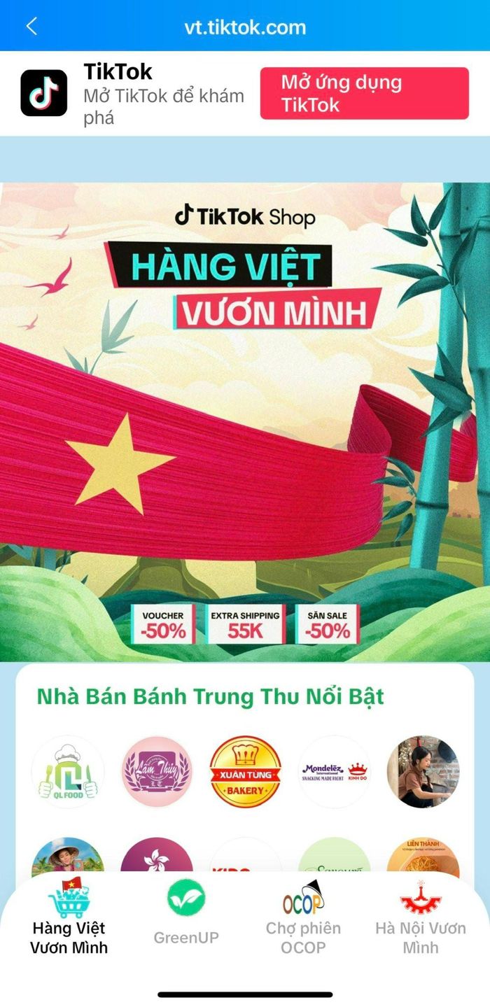 Kênh TikTok “OCOP HA NOI” chính thức vận hành từ ngày 6-10-2026. Ảnh chụp màn hình