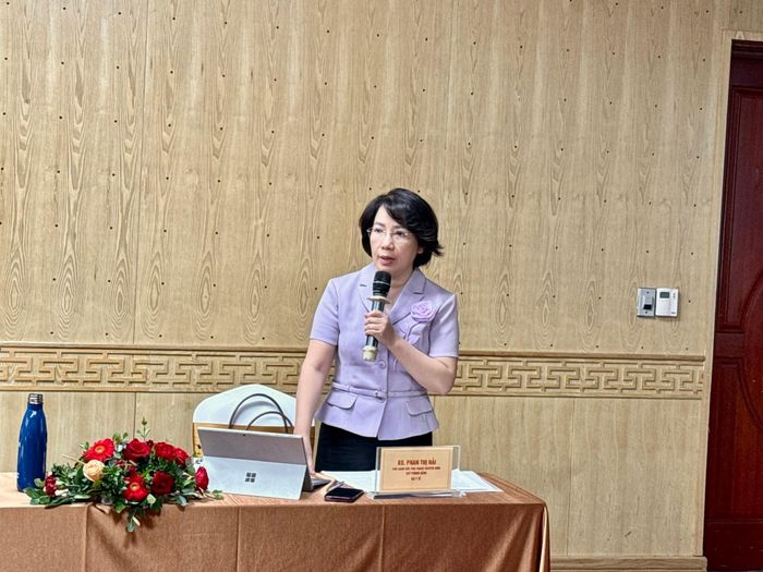 Bà Phan Thị Hải - Phó Giám đốc Quỹ Phòng bệnh phát biểu tại hội thảo. Ảnh: Quỹ Phòng bệnh