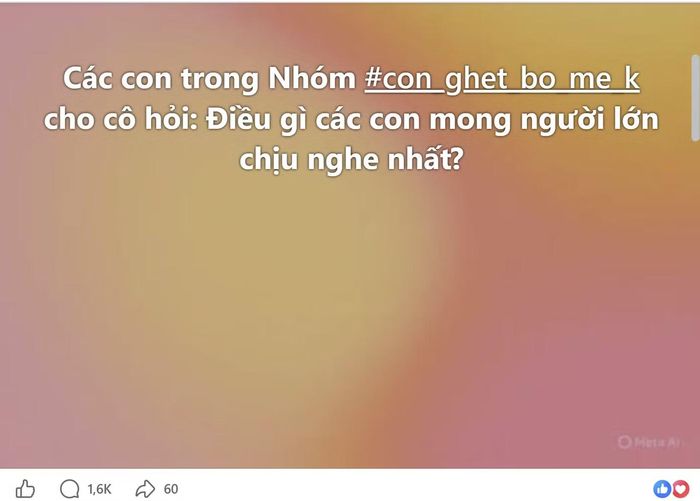Bài đăng thu hút sự tương tác và chia sẻ của đông đảo các bạn trẻ lẫn người lớn trong nhóm.