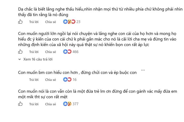 Chỉ cần hỏi đúng cách, các bạn trẻ sẵn sàng chia sẻ cảm xúc của mình một cách chân thật với mong muốn được thấu hiểu.
