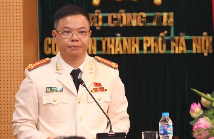 Thượng tá Đỗ Thế Thắng, Trưởng Phòng Cảnh sát điều tra tội phạm về ma túy phát biểu tại Lễ công bố quyết định