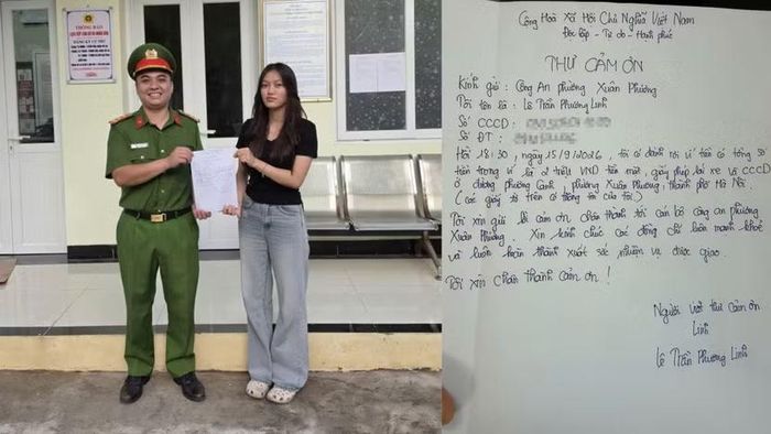 Nữ công dân viết thư tay cảm ơn Công an phường Xuân Phương, Hà Nội