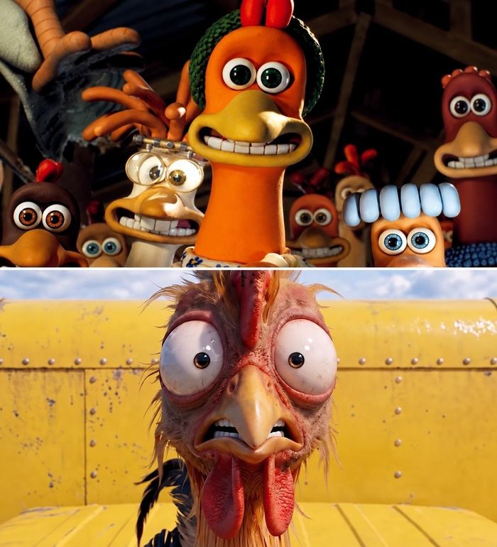 Gà răng người được biết đến là phong cách của studio Aardman (phim Chicken Run).
