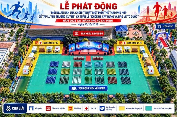 Sơ đồ khu vực sân khấu tại Lễ phát động. Ảnh: BTC