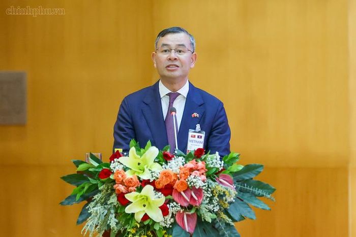 Bộ trưởng Bộ Tài chính Ngô Văn Tuấn phát biểu tại Hội nghị - Ảnh: chinhphu.vn/Nhật Bắc