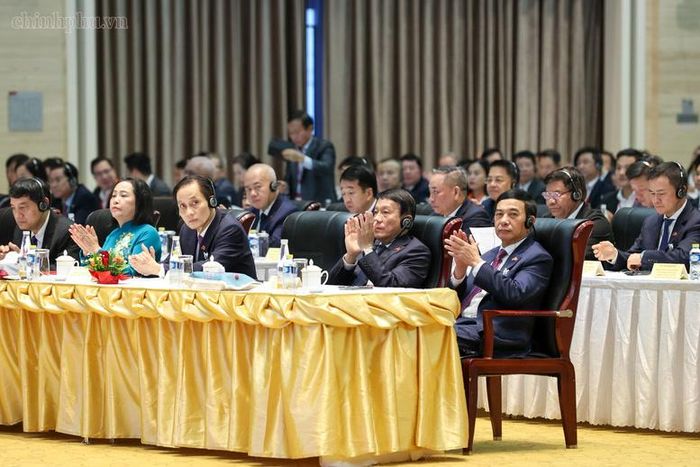 Đại tướng Phan Văn Giang, Ủy viên Bộ Chính trị, Phó Thủ tướng Chính phủ, Bộ trưởng Bộ Quốc phòng và các đại biểu dự Hội nghị - Ảnh: chinhphu.vn/Nhật Bắc