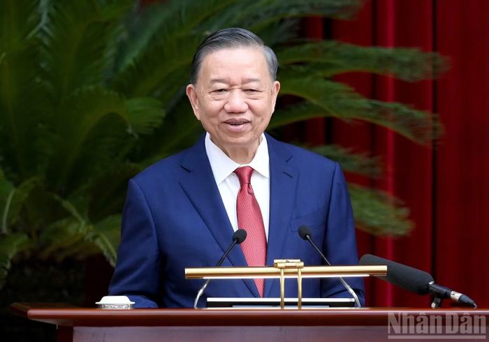 Tổng Bí thư, Chủ tịch nước Tô Lâm phát biểu bế mạc hội nghị. (Ảnh: ĐĂNG KHOA)