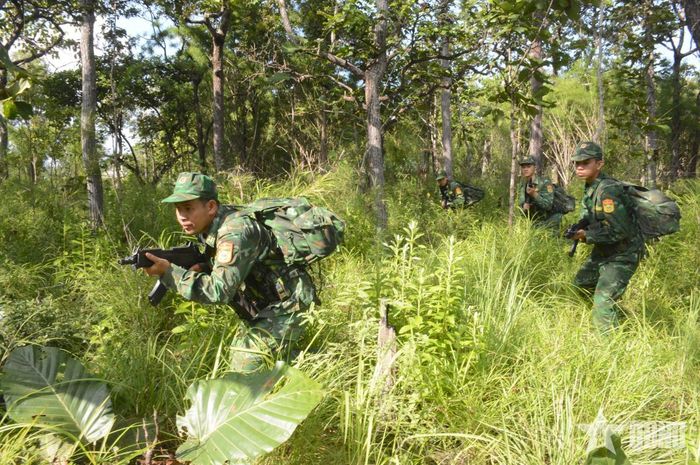 Triển khai phương án vây bắt tội phạm trong rừng khộp. 