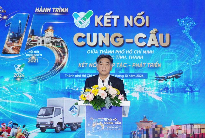  Đồng chí Nguyễn Lộc Hà, Phó chủ tịch Thường trực UBND TP Hồ Chí Minh phát biểu tại buổi lễ.