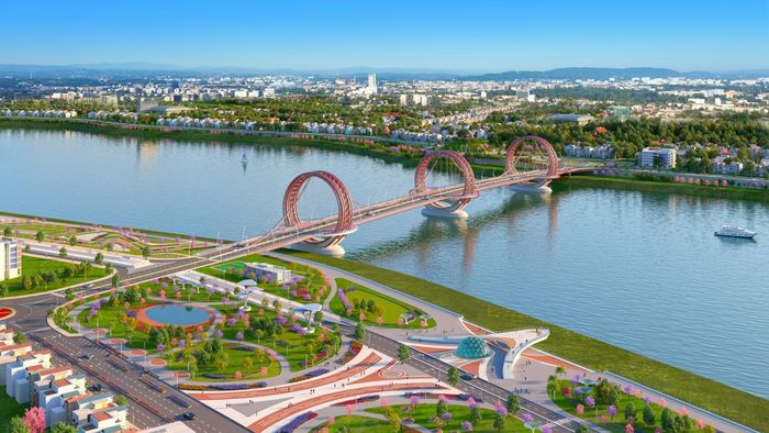 Phối cảnh dự án công trình cầu Trà Khúc. Ảnh: BQLDA