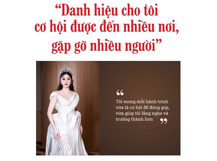 - Mới đây, chị trở lại Sinh viên Thanh lịch 2026 với vai trò giám khảo vòng bán kết, sân chơi mà chị từng đăng quang Hoa khôi năm 2024. Cảm xúc của chị thế nào khi lần này đứng ở vị trí đánh giá các thí sinh đang bắt đầu hành trình mà mình từng trải qua?