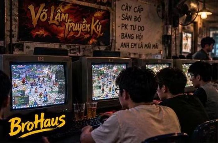 Những buổi chơi game tại quán net và hoạt động bang hội trở thành ký ức khó quên của thế hệ game thủ đời đầu.(Ảnh: BroHaus)