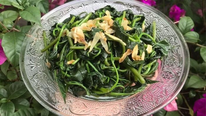 Nhờ chứa chất xơ, rau lang có thể góp phần hỗ trợ nhu động ruột và hoạt động tiêu hóa. Đây cũng là loại rau có thể kết hợp với nhiều thực phẩm khác để tạo nên những bữa ăn giàu rau xanh, giúp thực đơn hằng ngày trở nên cân đối hơn. Ảnh: Điện máy XANH