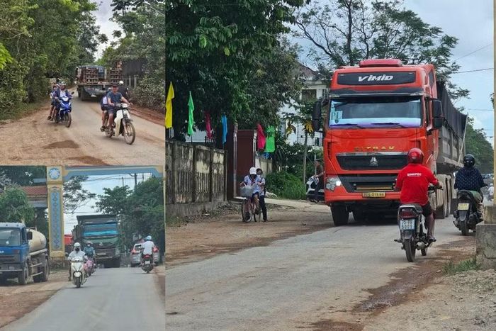 Nhiều rủi ro người dân và học sinh phải đối mặt mỗi khi phương tiện xe tải đi qua.