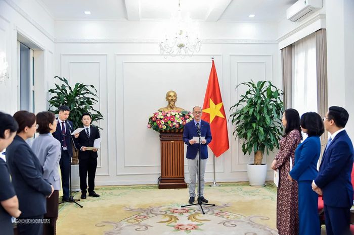 Ông Yang Sungmo, Trưởng Văn phòng KBS tại Việt Nam, phát biểu tại buổi lễ.