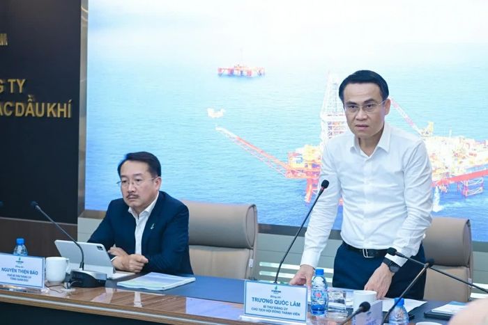 Ông Trương Quốc Lâm, Bí thư Đảng ủy, Chủ tịch HĐTV PVEP phát biểu tại Hội nghị. (Nguồn: PVEP)
