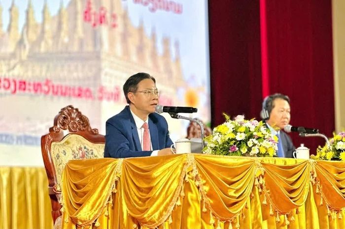 ​Đồng chí Ngô Lê Văn, Thứ trưởng Bộ Ngoại giao Việt Nam, Trưởng đoàn đại biểu Việt Nam tham dự Hội nghị. (Ảnh: Thúy Hòa)