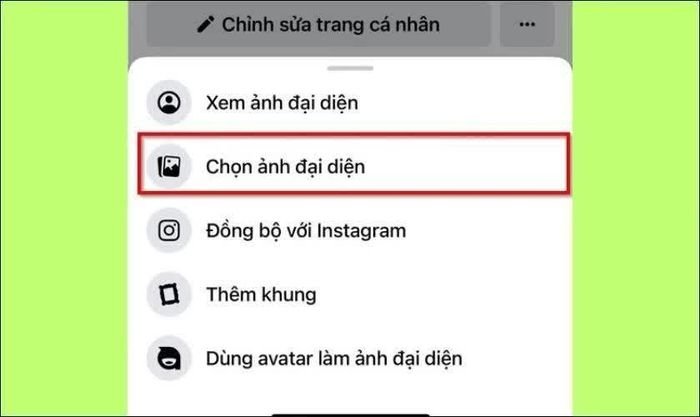 Nhấn chọn tùy chọn thay ảnh.