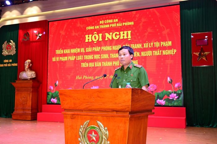 Trung tướng Trần Ngọc Hà, Cục trưởng Cục Cảnh sát hình sự, Bộ Công an phát biểu tại Hội nghị (Ảnh CATP)