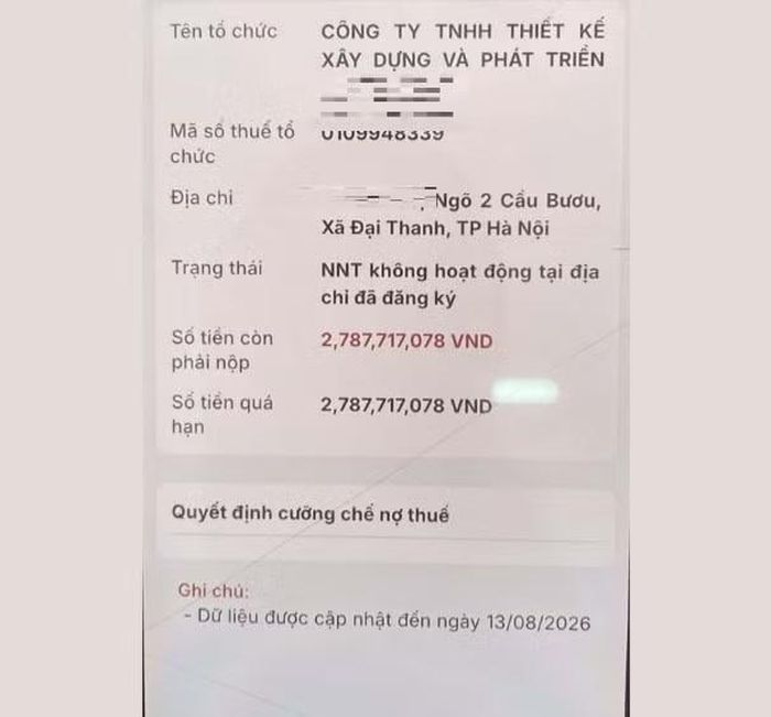 Một người dân bỗng thành lãnh đạo doanh nghiệp, gánh thêm khoản nợ thuế lên tới hàng tỷ đồng.