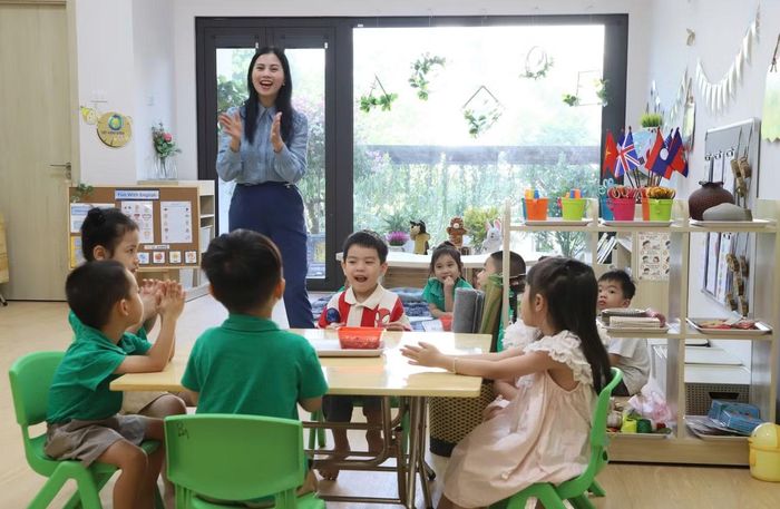  Lễ khánh thành công trình Trường Mầm non Quang Trung. Ảnh: H.T. 