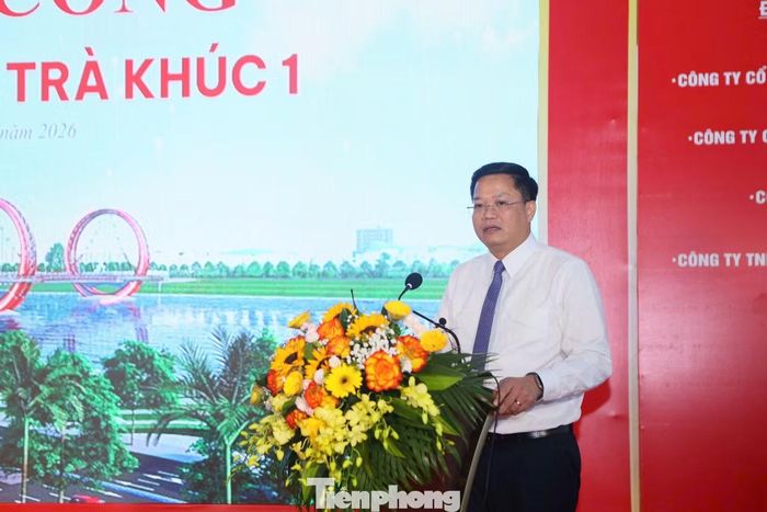 Chủ tịch UBND tỉnh Quảng Ngãi Nguyễn Đức Tâm phát biểu tại lễ khởi công.