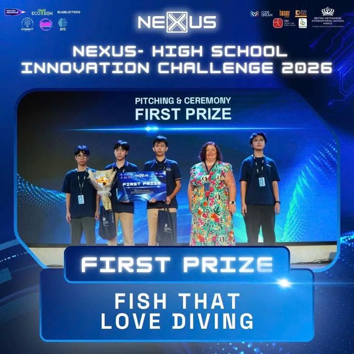 Dự án FUNDY đã giành giải Quán quân (First Prize) tại cuộc thi đổi mới sáng tạo học sinh THPT NEXUS – High School Innovation Challenge 2026 (N-HSIC 2026).