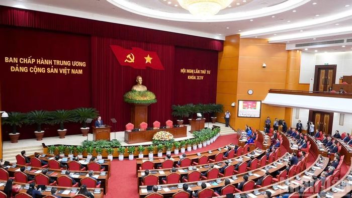 Phiên bế mạc Hội nghị lần thứ tư Ban Chấp hành Trung ương Đảng Cộng sản Việt Nam khóa XIV. Ảnh: Báo Nhân dân